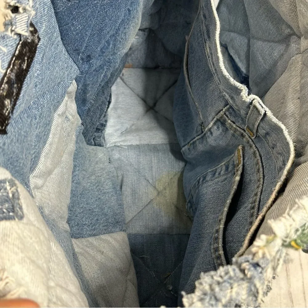 Green Bay Packers Custom Handmade Denim Jeans Patchwork Purse Bag‎